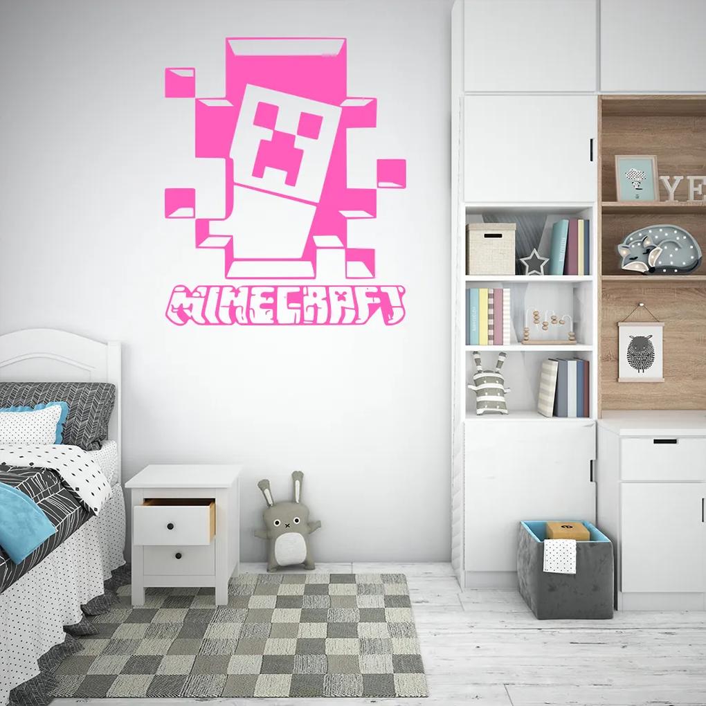 Veselá Stena Samolepka na stenu na stenu Minecraft hra Farba: černá