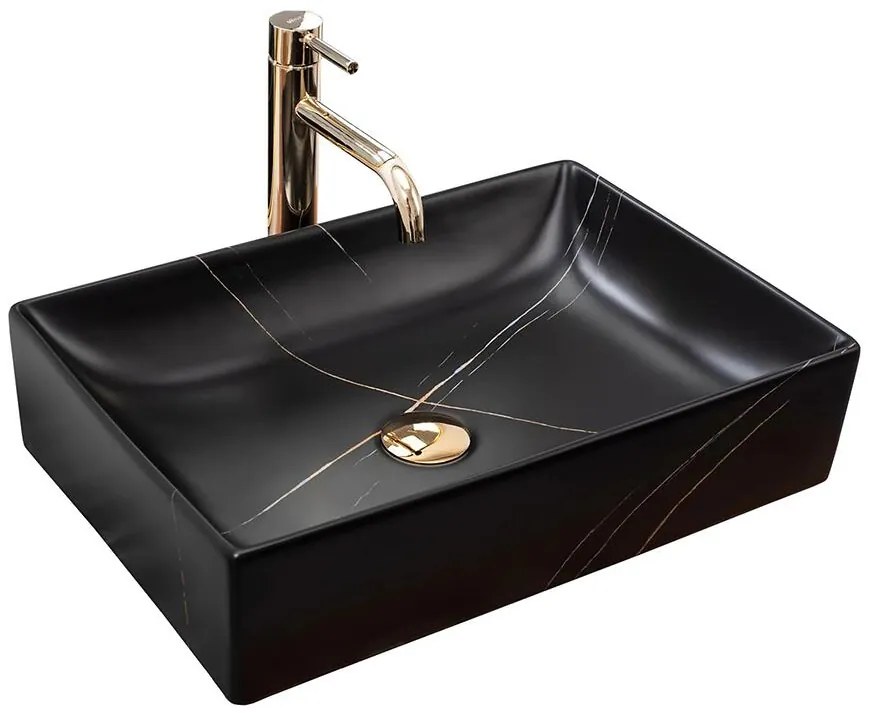 Umývadlo na dosku Inga Black Marable Matt