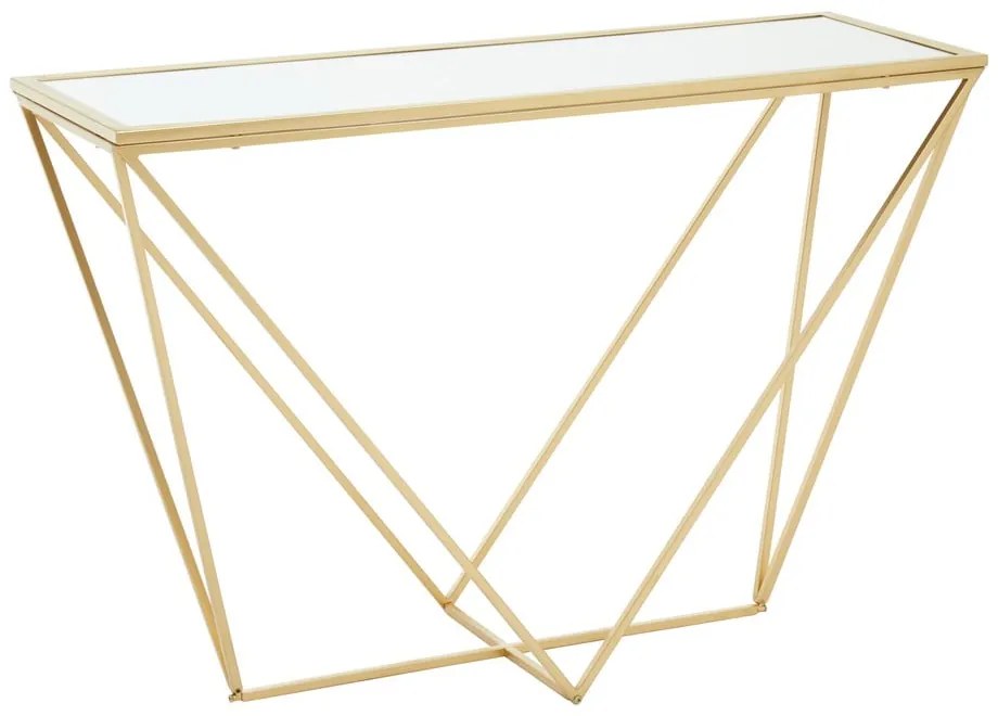 Konzolový stolík so sklenenou doskou v zlatej farbe 40x120 cm Farran – Premier Housewares