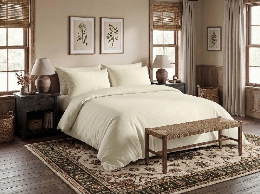 Bavlnené obliečky CALMORA svetlo béžové Rozmer obliečky: 70 x 90 cm | 140 x 220 cm