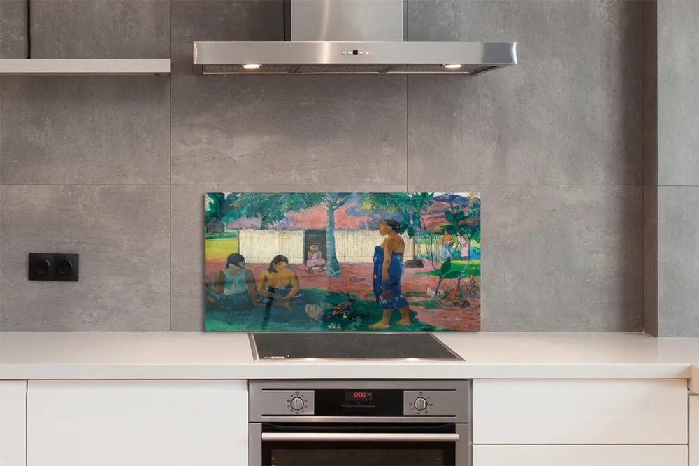 Sklenený obklad do kuchyne African Art Village 125x50 cm