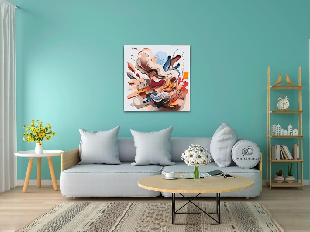 Gario Maľovanie podľa čísel Abstraktná akvarelová škvrna 2 Rozmery: 50 x 50 cm, Rámovanie: S vnútorným rámom