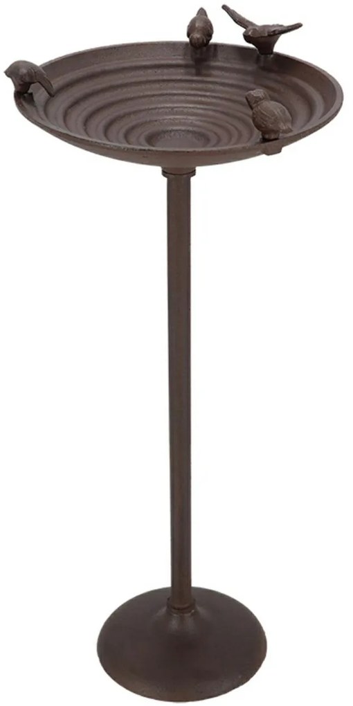 Napájadlo pre vtáky na nohe Stripe, 60x27 cm, liatina, hnedá