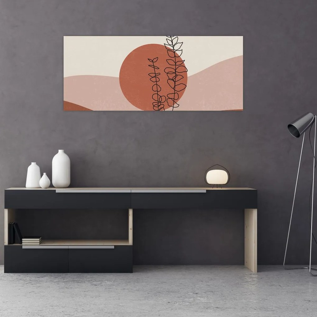 Obraz - Boho listy N⁰1 (120x50 cm)