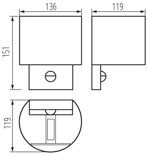 Kanlux 28995 - LED vonkajšie nástenné svietidlo so senzorom REKA LED/7W/230V IP54 antracit