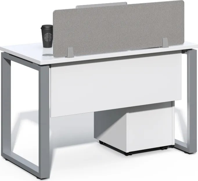 Kancelársky stôl s kontajnerom Houseland Prime Max 01 120 cm biely