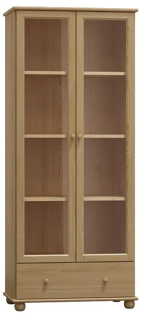Vitrína presklená, šuflík - KN04: Čerešňa 80cm