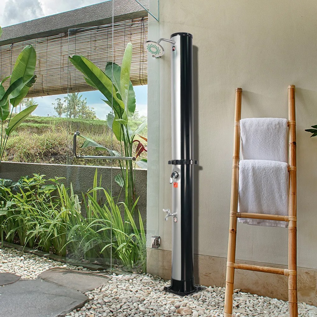 Solárna sprcha KARIBIK, 35 l, čierna/strieborná Jurhan