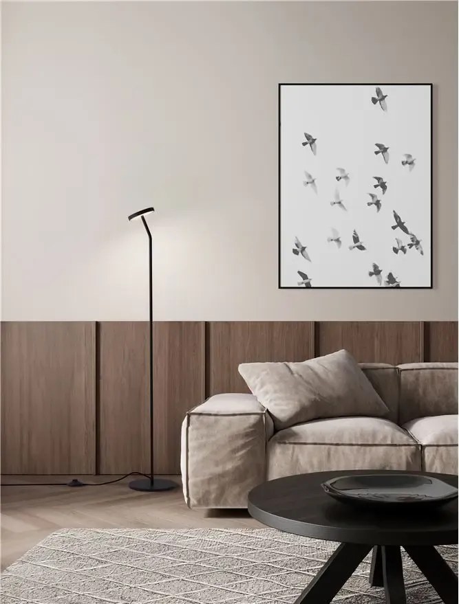 LED čierna stojaca lampa Logos
