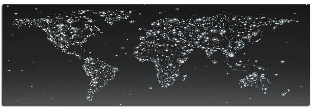 Obraz na plátne - Žiariaca mapa sveta - panoráma 5213QA (120x45 cm)
