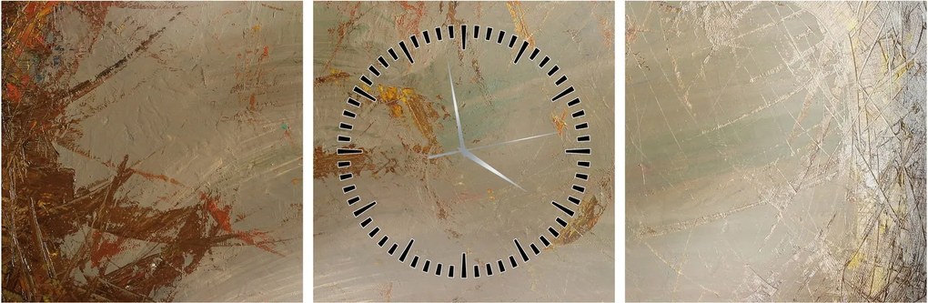 Obraz - Textúrovaná abstrakcia (s hodinami) (90x30 cm)