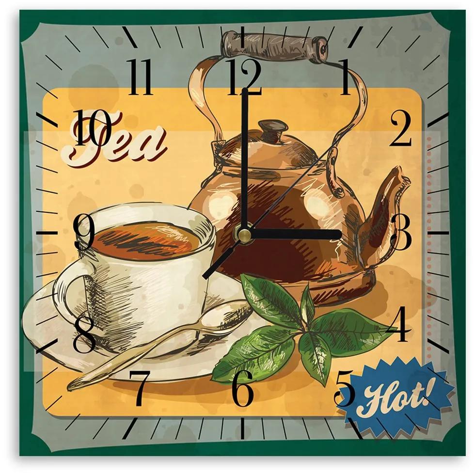 Gario Hodiny na stenu Horúci čaj Rozmery: 40 x 40 cm