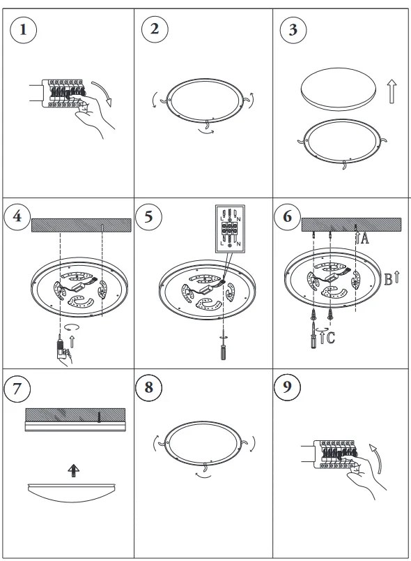 TOP LIGHT Svetlo nástenné-stropné Ocean KM RC, Biela-Chróm