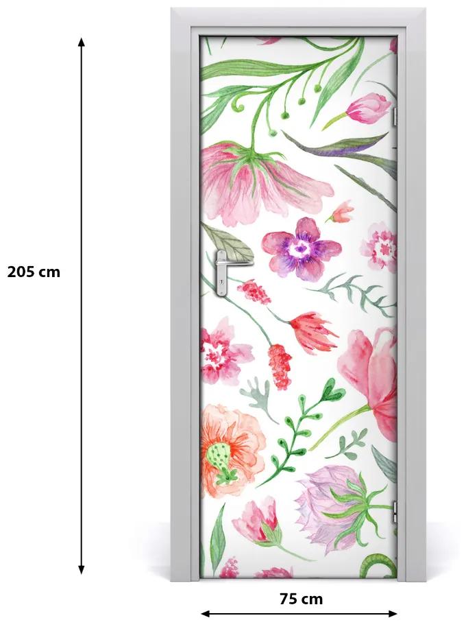 Samolepiace fototapety na dvere poľné kvety 75x205 cm