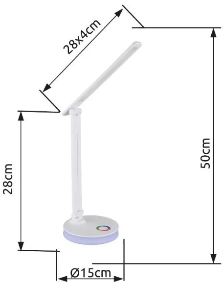 Globo 58445W - LED RGBW Stmievateľná stolná lampa GERALDO LED/5W/230V + LED/2W