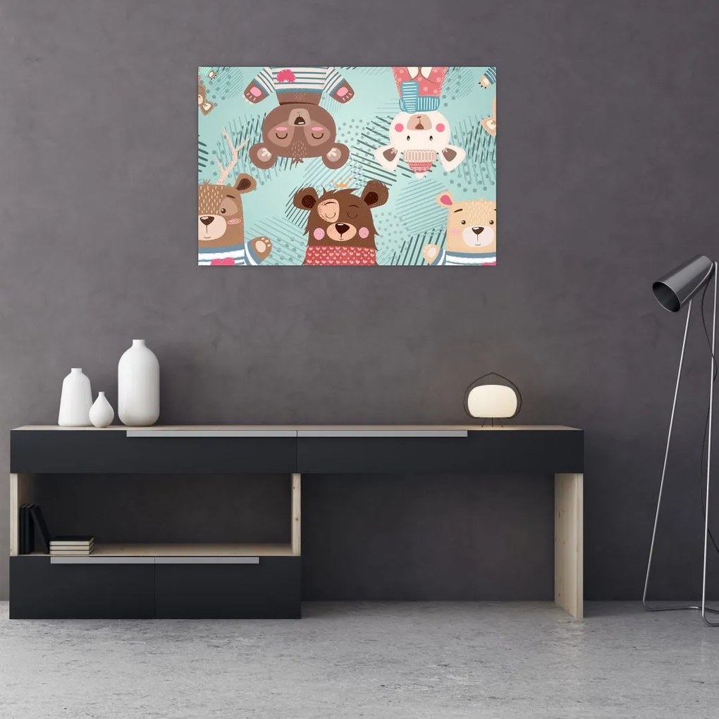 Obraz - Veselí medvedíci (90x60 cm)