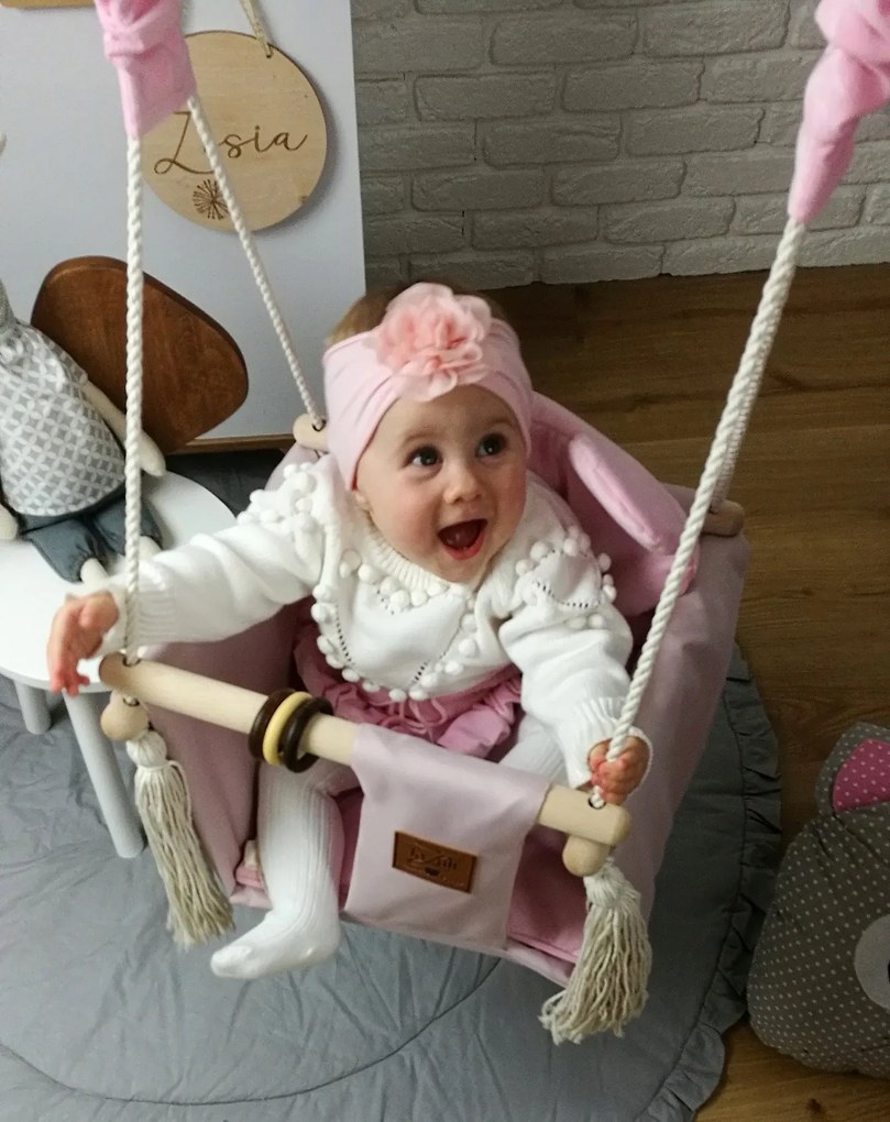 Detská hojdačka VELVET - staroružová