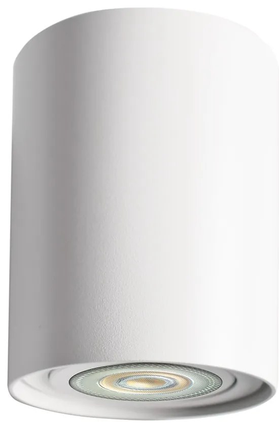 Stropné svietidlo Bima Round, 1x biele kovové tienidlo