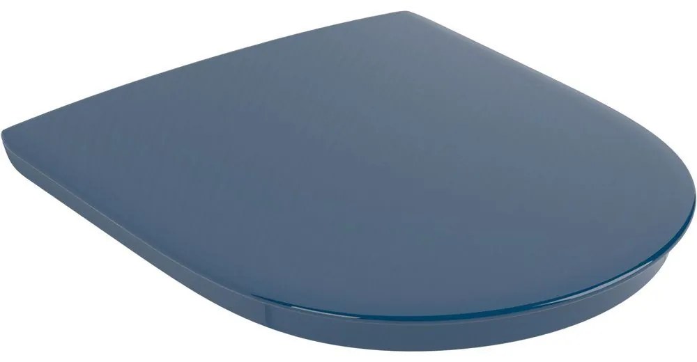 VILLEROY & BOCH ViCare WC sedátko Kompakt s poklopom, Blue, s povrchom AntiBac, 9M7261P1