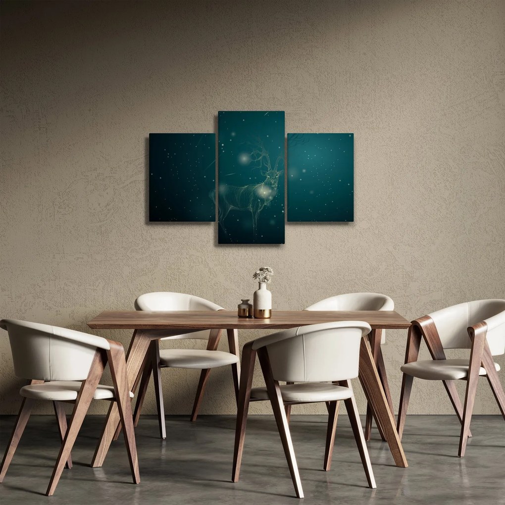 Obraz - Magický jeleň v noci (90x60 cm)
