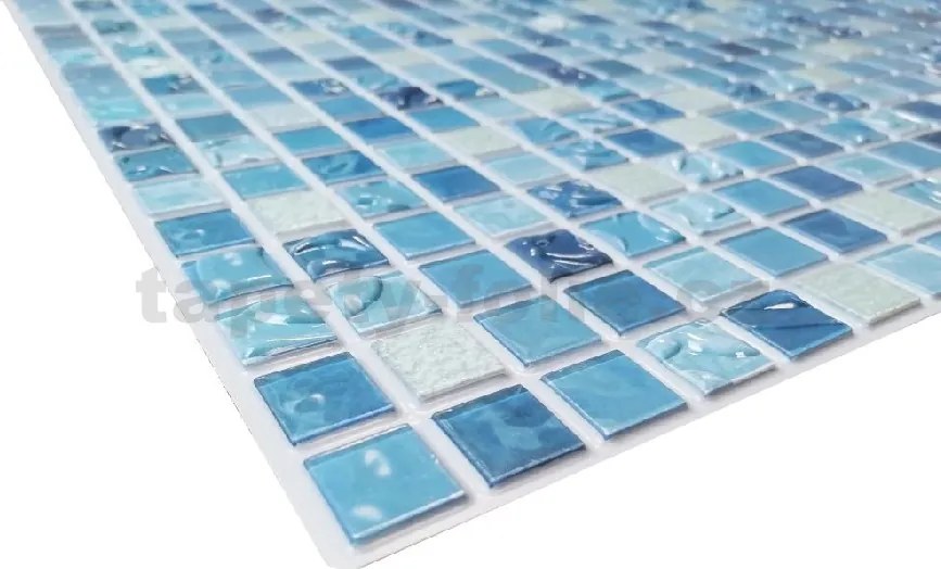 Obkladové panely 3D PVC TP10027828, rozmer 955 x 480 mm, mozaika Azure, GRACE