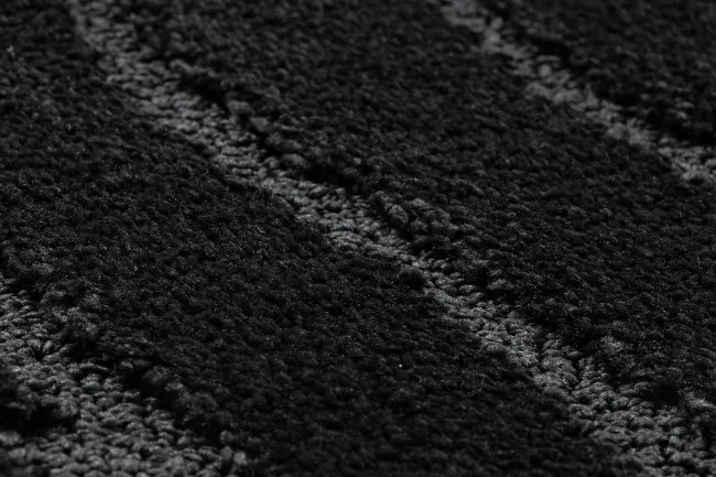 Kúpeľňový koberček SUPREME WAVES vlny, čierny