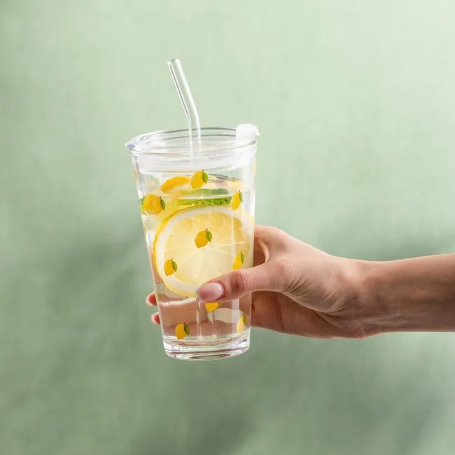 Pohár EMBO SUMMER so slamkou 745904 400 ml