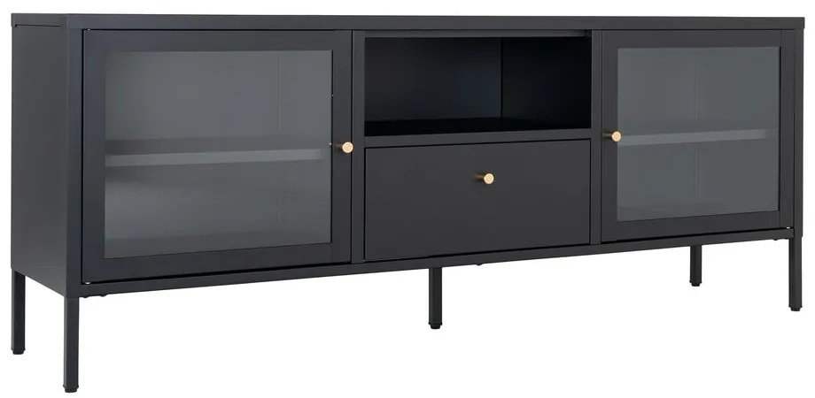 Čierny kovový TV stolík 150x60x35 cm Dalby – House Nordic