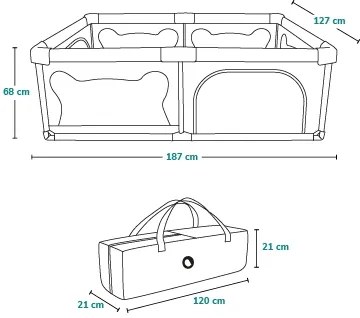 Lionelo - Hracia ohrádka WILLOW béžová