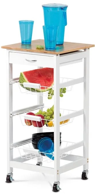 BONTEC Regál, mdf, biela, DR-043 Farba: Biela
