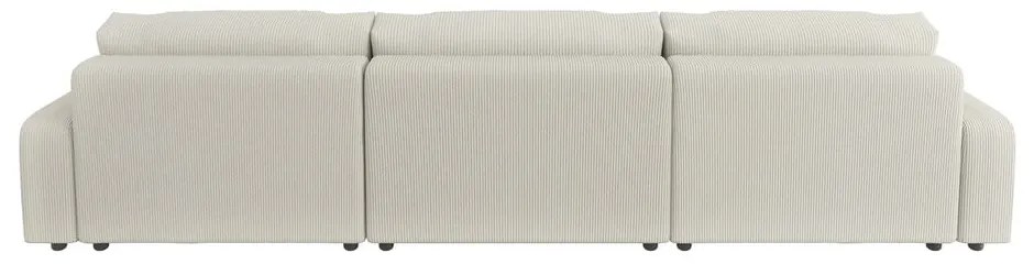 Krémová menčestrová rozkladacia/s úložným priestorom rohová pohovka Sara – Ropez