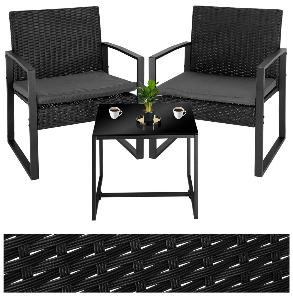 Záhradná zostava Coffi čierna/šedá