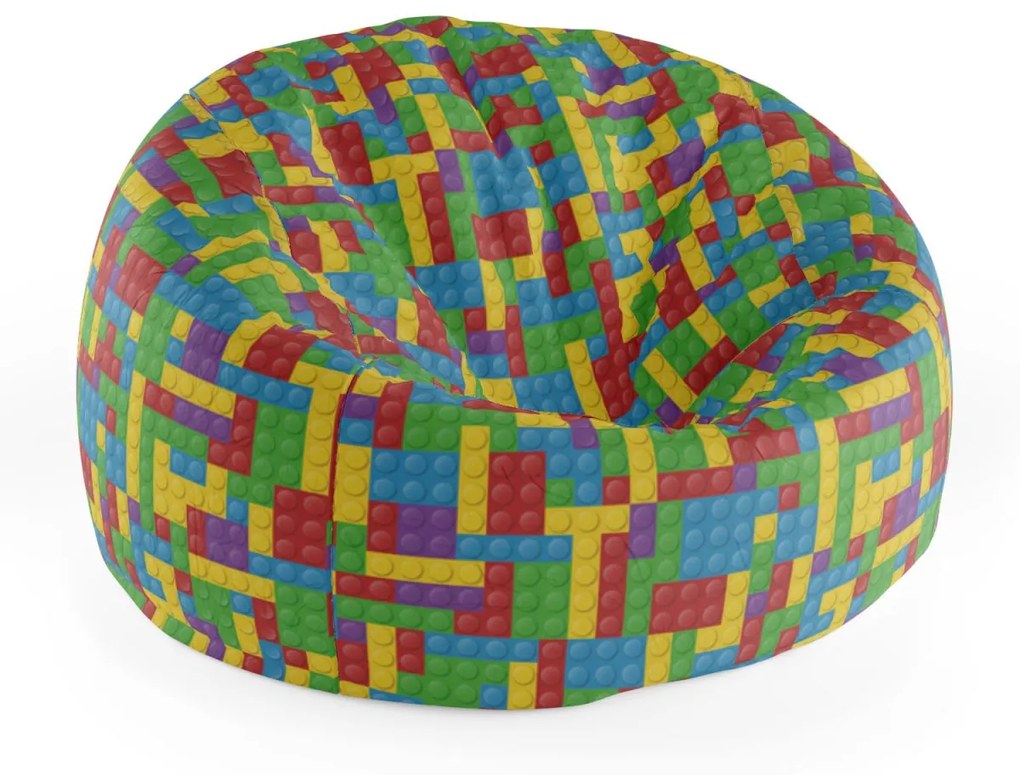 Sablio Sedací vak Cocoon Farebná stavebnica - 115 x 75 cm x 45 cm
