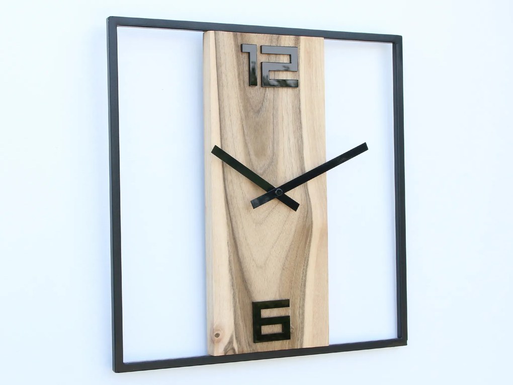 Nástenné hodiny Woody 33 cm orech/čierne