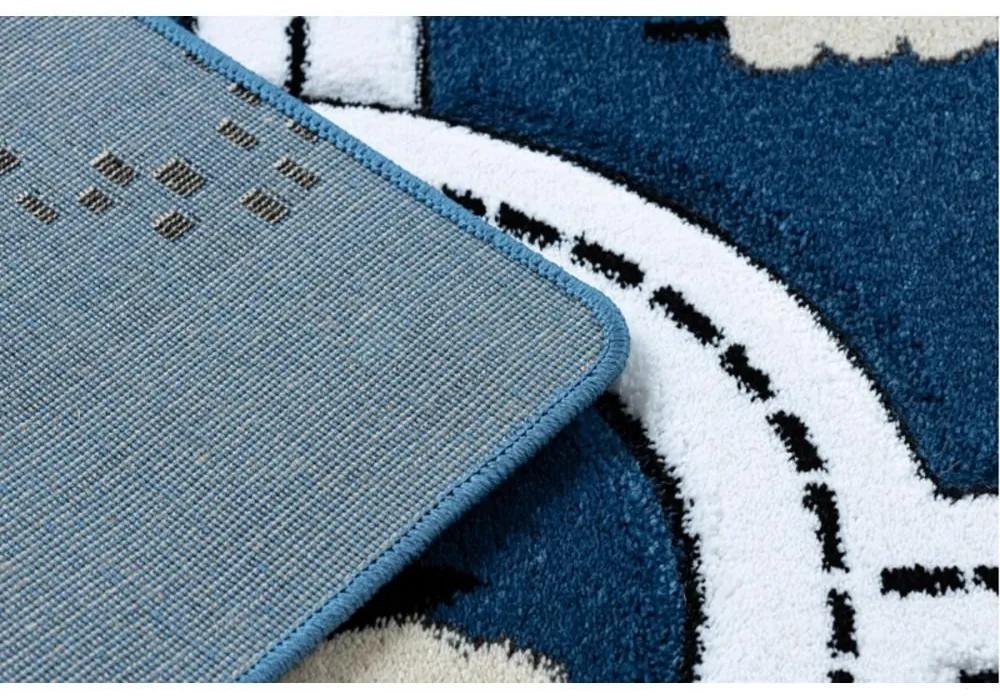 Detský kusový koberec Cesty v meste modrý 80x150cm