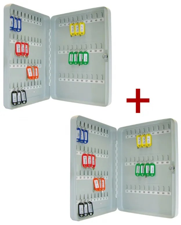 Skrinka na kľúče s mechanickým zámkom, 1+1 ZADARMO, 100 kľúčov