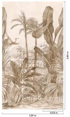 Fototapeta vliesová na stenu Safari palmy listy A53501 1,59x2,8m One roll one motif Grandeco