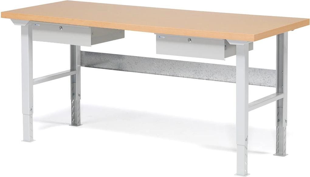 Dielenský stôl Robust s 2 zásuvkami, 2000x800 mm