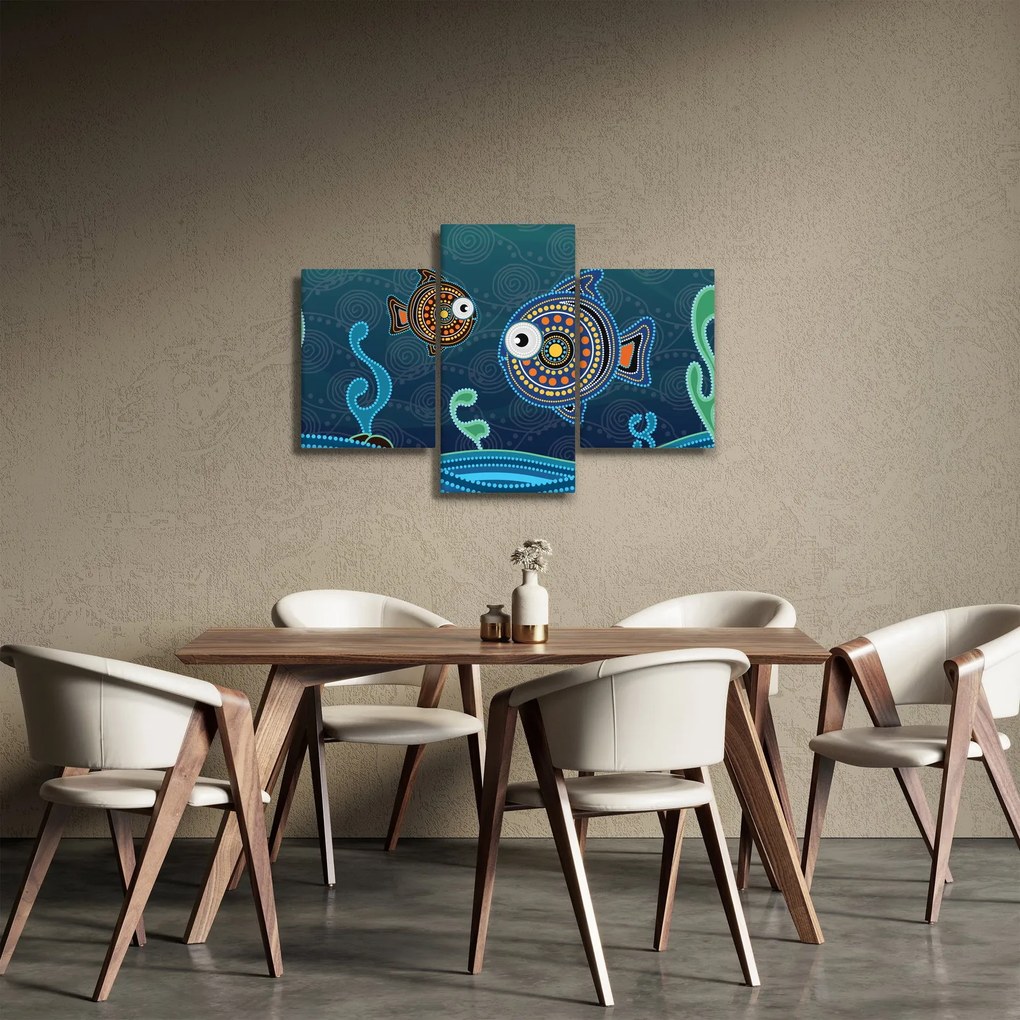 Obraz - Maľované rybičky (90x60 cm)