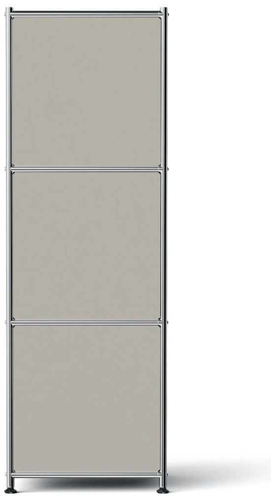 Kovová komoda »CN3 Slim Line« s 2 výklopnými priečinkami, svetlosivá