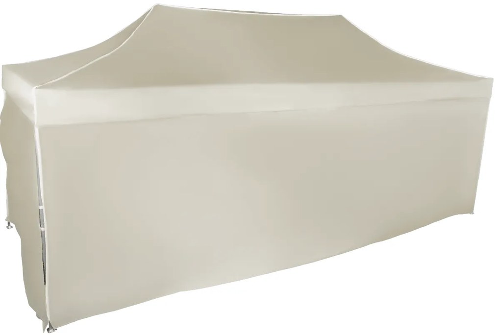 Rýchlorozkladací nožnicový stan 3x6m – hliníkový, 4 bočné plachty, Béžová