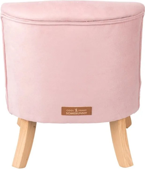 Detské kreslo velvet ružové 17 cm a 25 cm Biela