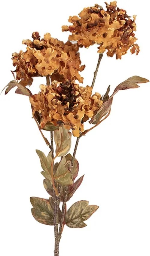 Dekorácia svetlo oranžová umelá kvetina hortenzie - 10*8*76 cm