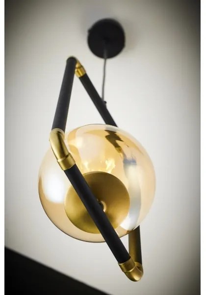 Jupiter 2024 - Luster na lanku ZAFRA 1xG9/10W/230V čierna/zlatá/béžová