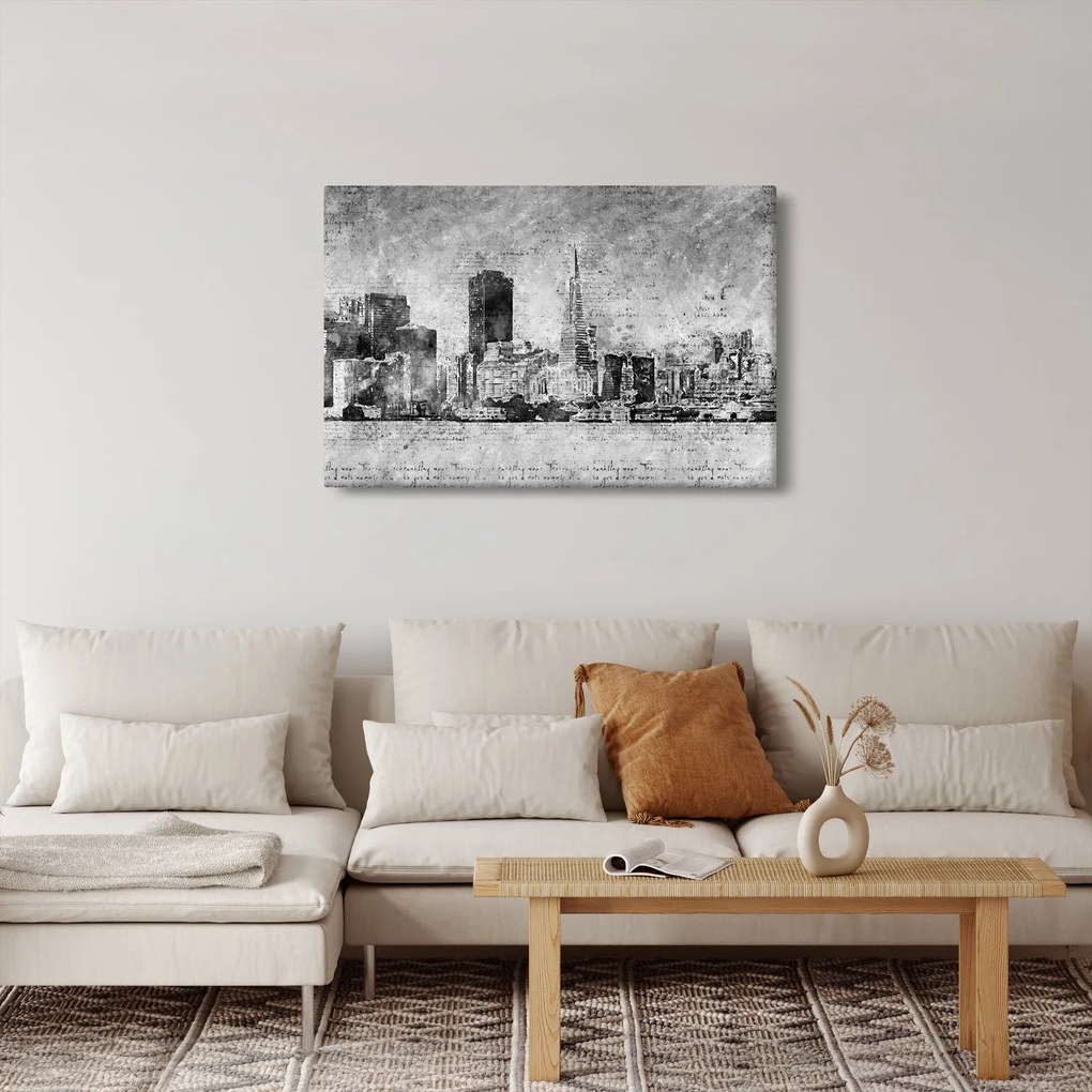 Obraz - Coffee art city (90x60 cm)