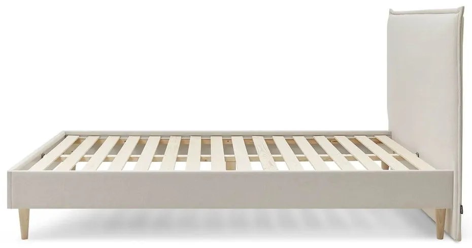 Béžová dvojlôžková posteľ Bobochic Paris Sary Light, 160 x 200 cm