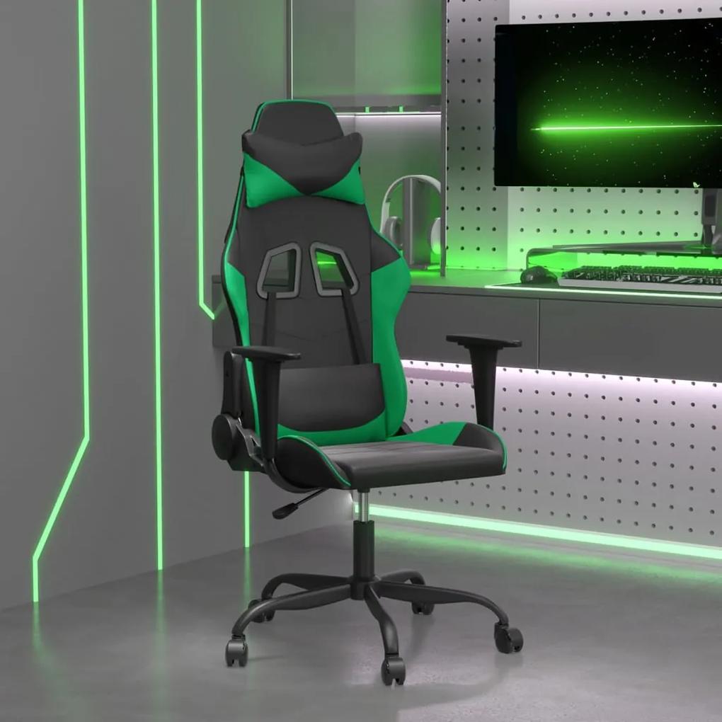 Herná stolička čierna a zelená umelá koža 3143644