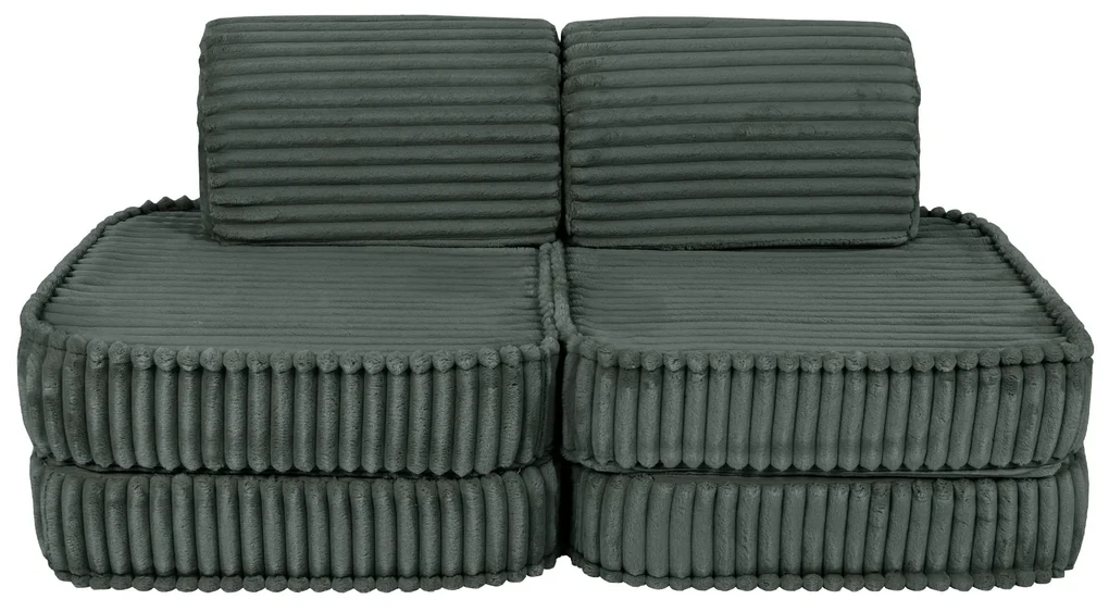 MeowBaby® Churros detská pohovka Basic, Pine Forest Green