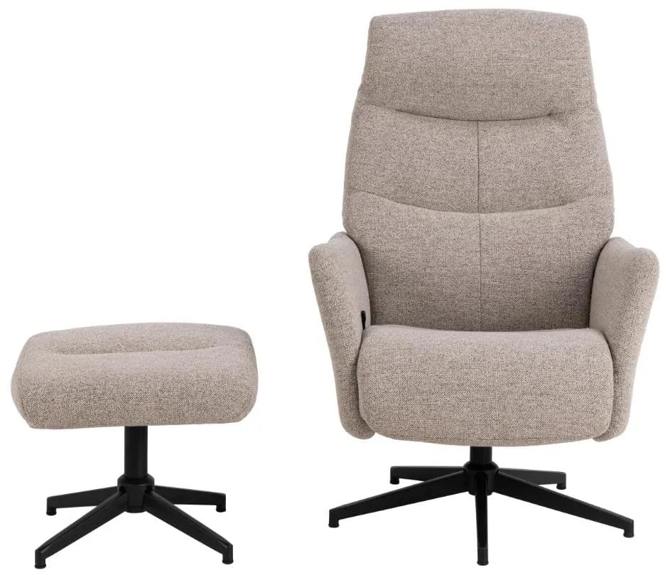 Polohovací křeslo s podnožkou London béžové