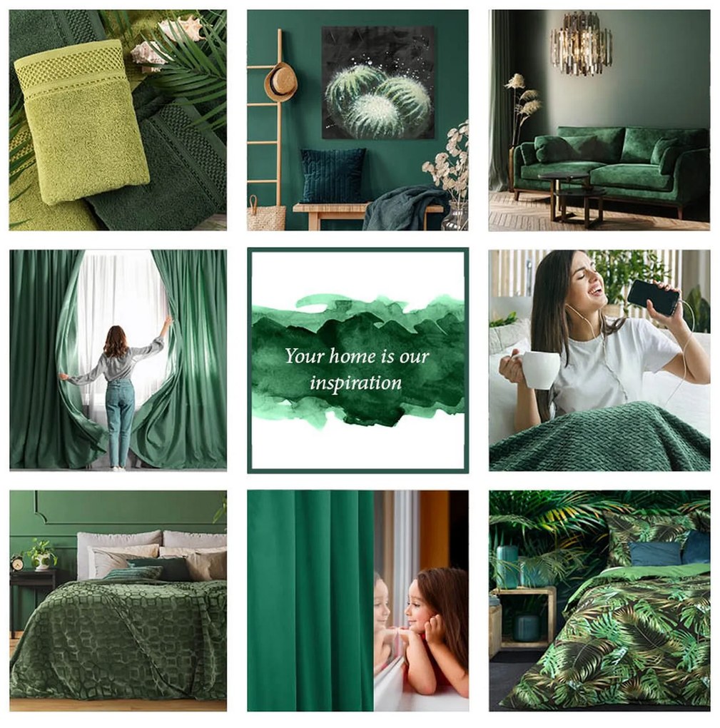 ZATEMŇOVACÍ ZÁVES NA PÁSKE ROSA 135X300 CM TMAVOZELENÁ